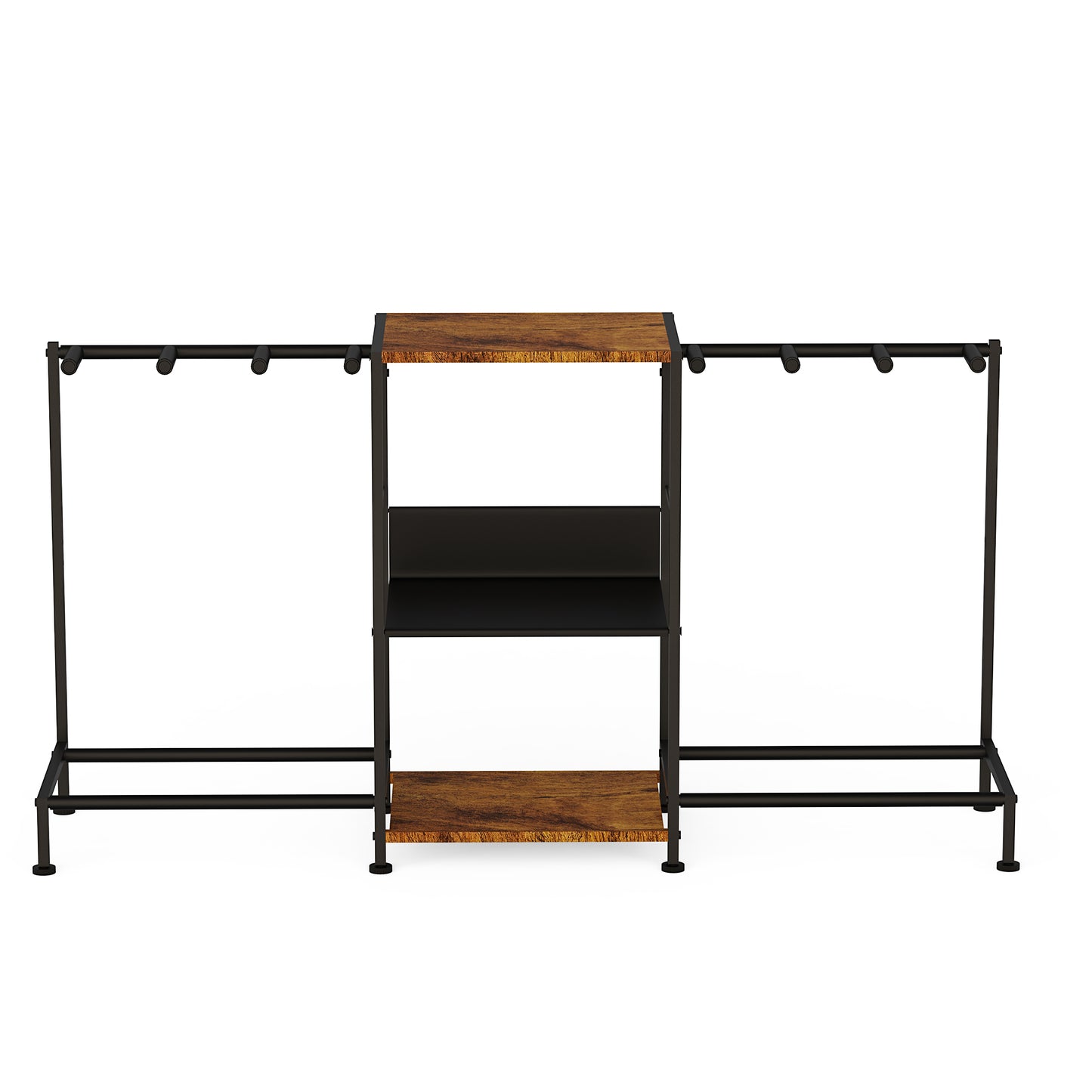 LAZELK Guitar Stand for Acoustic Multiple Guitars Holder with 3-tier Storage Shelf, Guitars Display Rack with Soft-Padded Protect Multi Guitar Stand for Home Studio Music Room